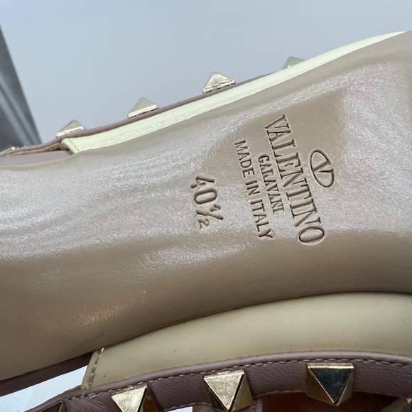 VALENTINO ROCKSTUD WHITE 100MM SLING BACK PUMPS SIZE 40.5 - Picture 8 of 9